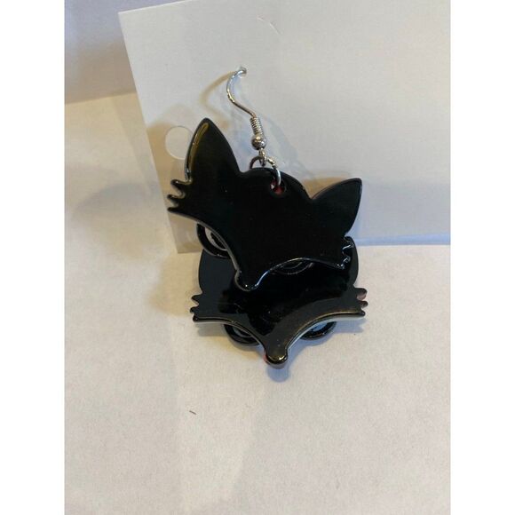 Earrings Red Fox w/ Eye Glasses Cartoon Dangle Whimsical Statement Cartoon FUN - Picture 7 of 7